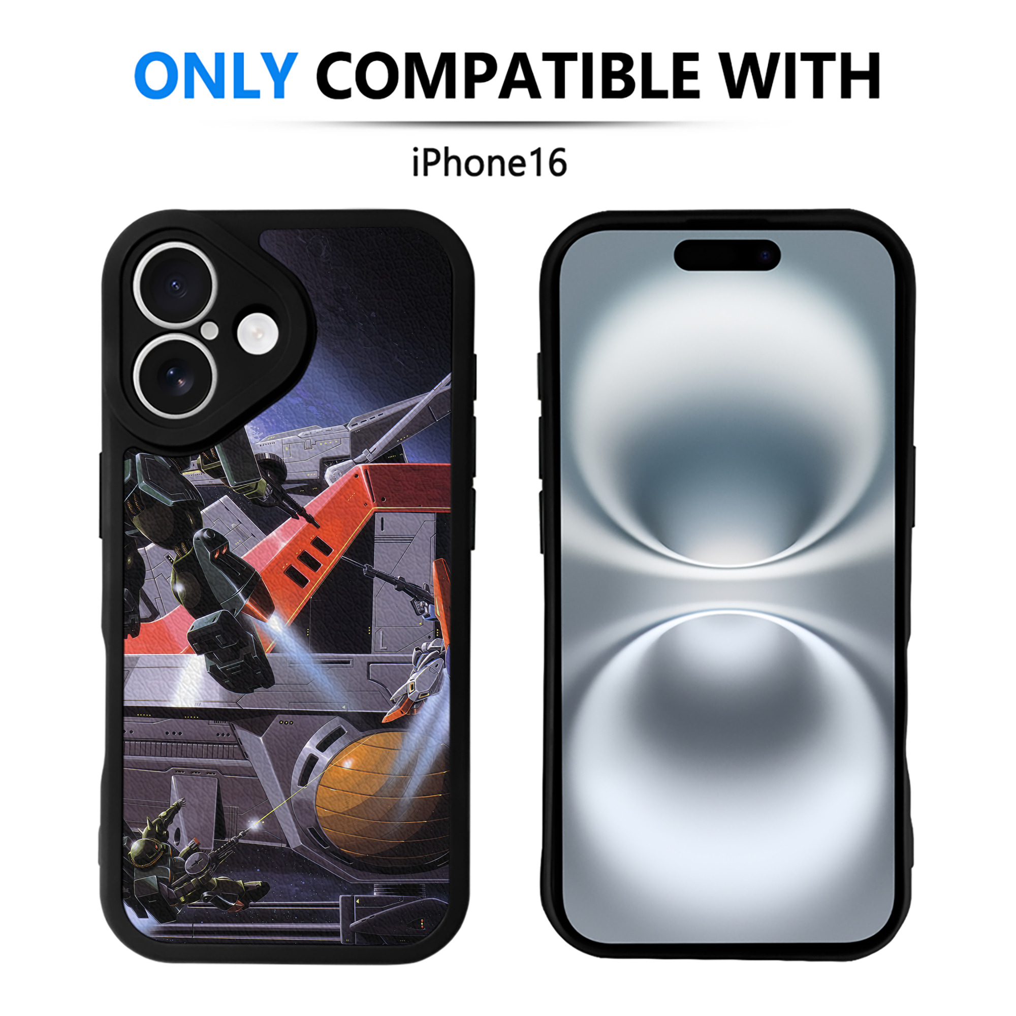 （画像用） 機動戦士ガンダム Mobile Suit Gundam 【iPhone 16シリーズ対応】シリコンスマホケース（レザー調） 材質：シリコン